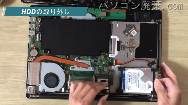 AH90/P（FMVA90P）のHDD（SSD）の場所です