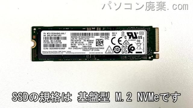 ThinkPad L15（TYPE 20U4)搭載されているハードディスクはNVMe SSDです。