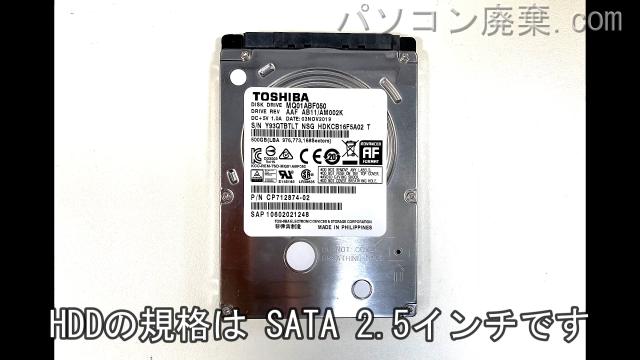 LIFEBOOK A579/BW FMVA6400XD搭載されているハードディスクはHDD（SATA2.5）です。