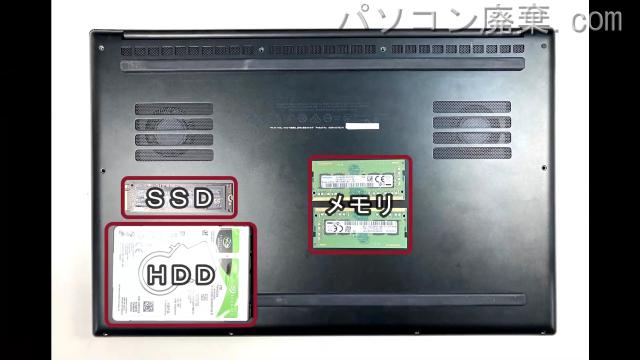 Blade RZ09-02705J76を背面から見た時のメモリ・ハードディスクの場所